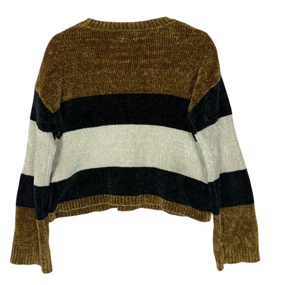 Volcom True To This Sweater Womens XS Multicolor Striped Chenille Long Sleeve - Picture 2 of 10